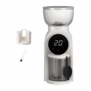 Кофемолка Baoblaze 2-14 Чашок 5-14с для эспрессо, настройка помола, дисплей времени, белый - Фото 1