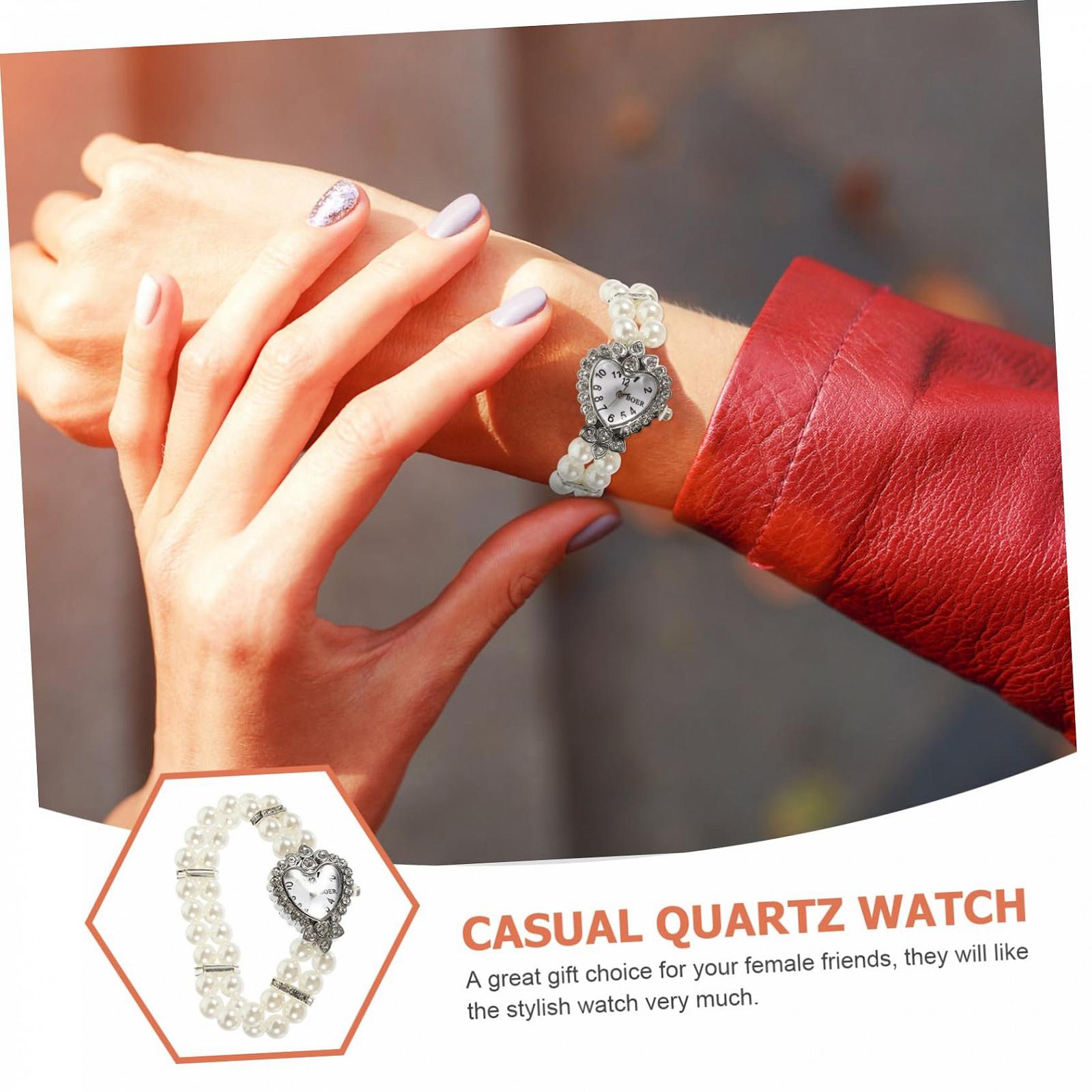 Браслет Жіночий Годинник Faux Pearl Кварц Перламутровий Білий, фото №5 Браслет Жіночий Годинник Faux Pearl Кварц Перламутровий Білий, фото №5