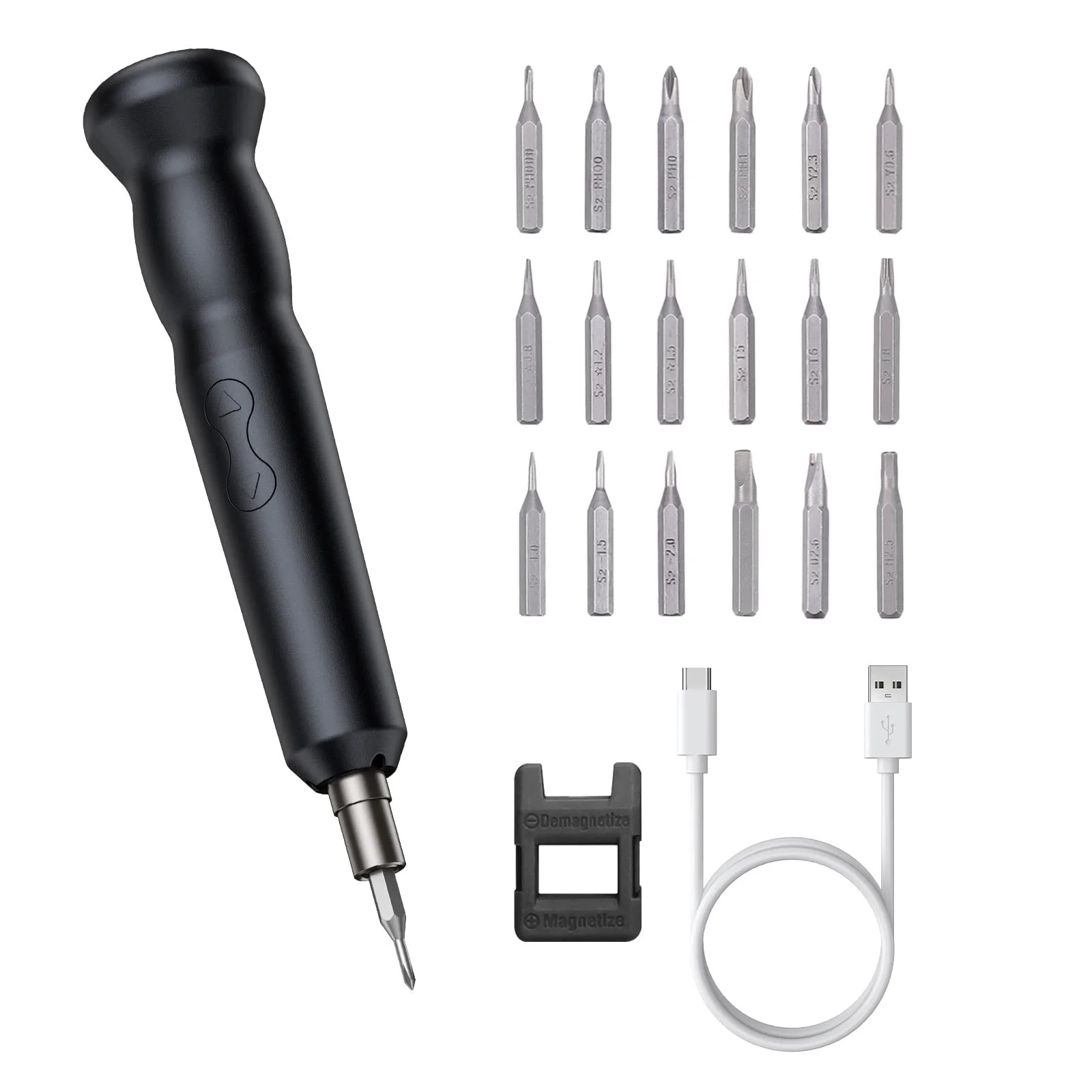 Електрична викрутка Mini Набір 24 в 1 з 18 насадками, Магнітна Точна Механічна з LED підсвіткою для телефонів, годинників, фото №1