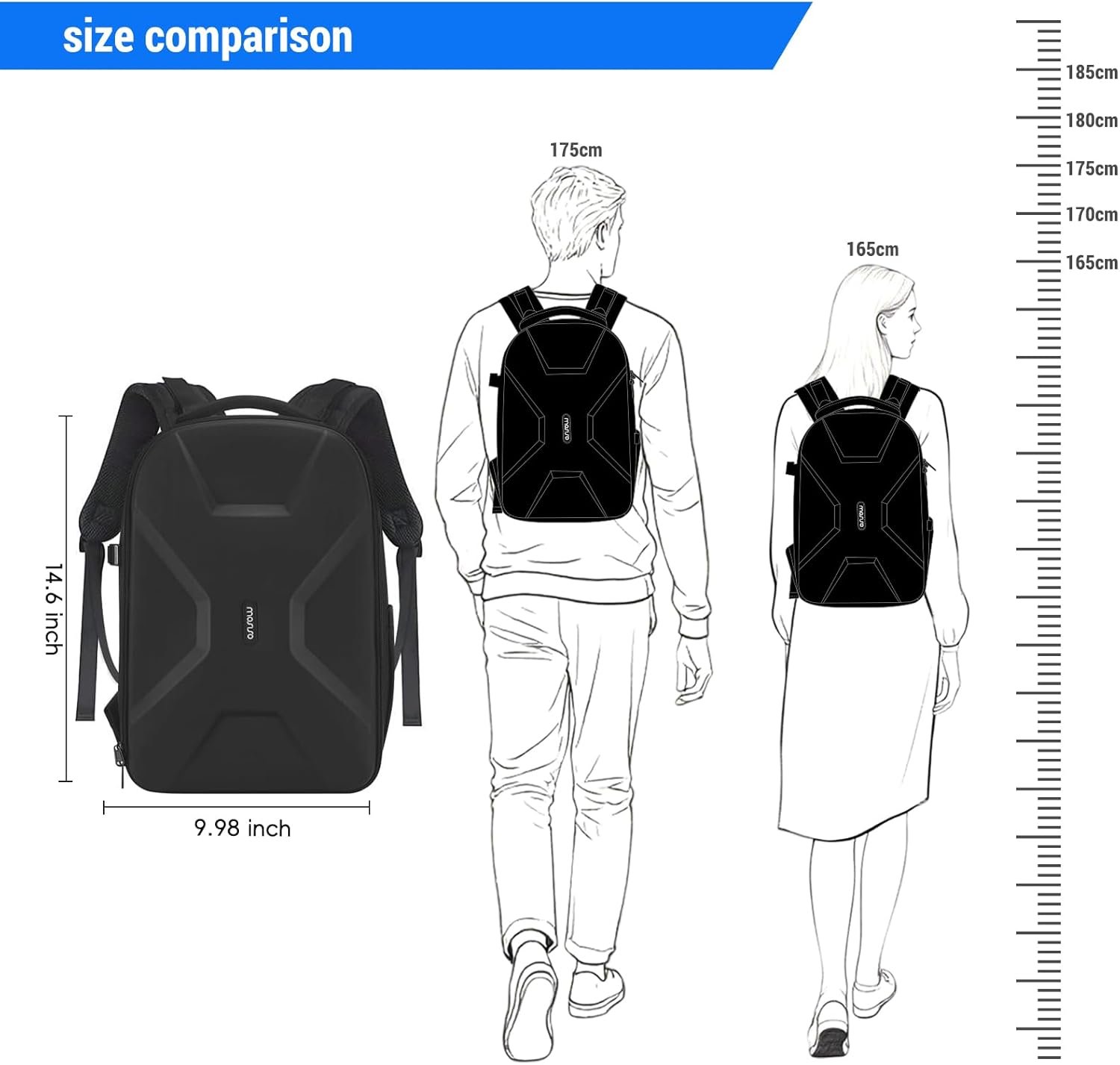 Рюкзак для камеры MOSISO DSLR/SLR/беззеркальных фотоаппаратов / совместимый с Canon/Nikon/Sony / Черный, фото №5