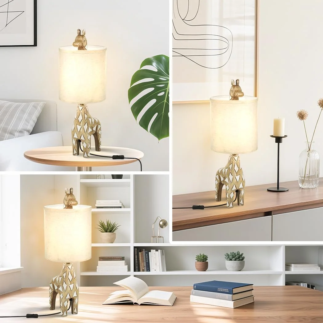 Настільна лампа Giraffe LED з полірезину лляний абажур 56 см E26/E27, фото №7