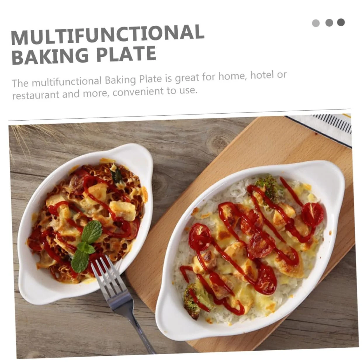 Овальная керамическая форма для выпечки TOYANDONA с двумя ручками термостойкая для запеканок лазаньи и десертов, фото №9