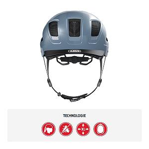 Шолом ABUS Hyban 2.0 Міський, з заднім ліхтарем, ABS, Glacier Blue synthetic.ua - Фото 1