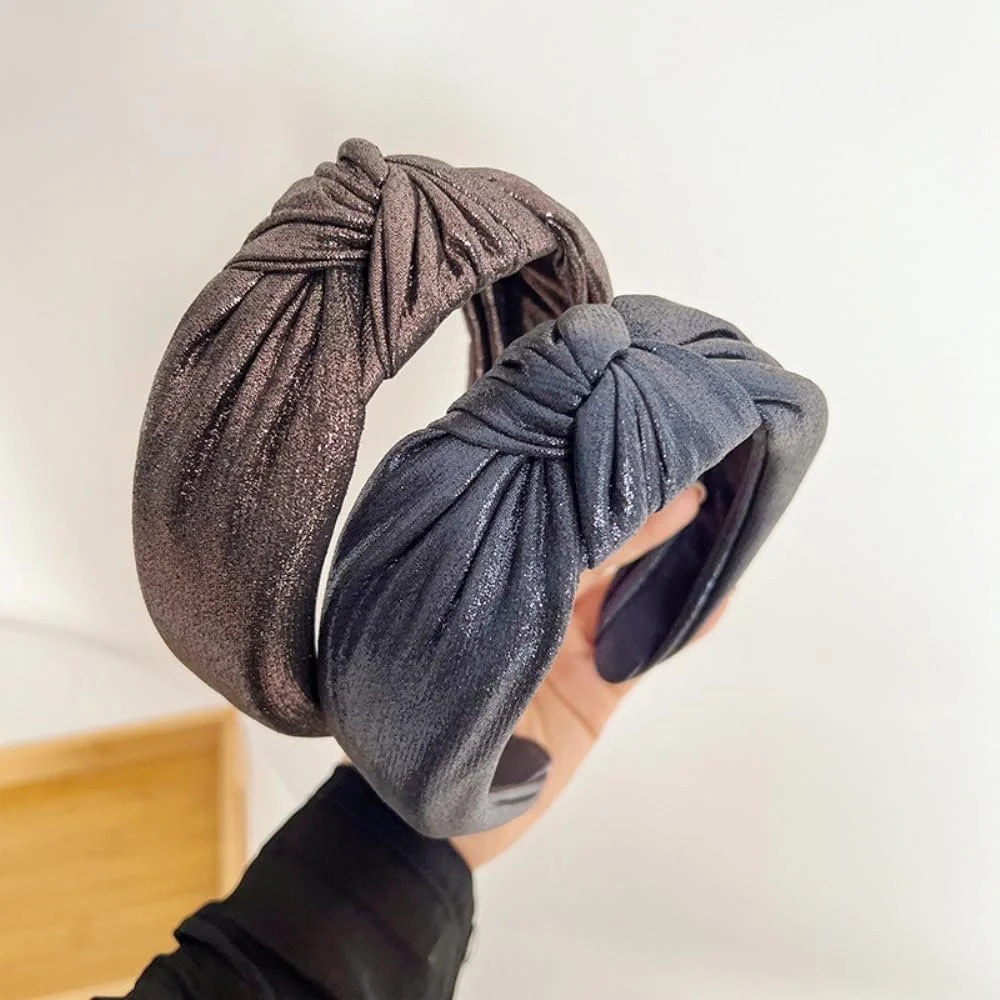 Обруч Блискучий з Вузлами Вінтажний Еластичний Золотий, 5 см, фото №3 Обруч Блискучий з Вузлами Вінтажний Еластичний Золотий, 5 см, фото №3