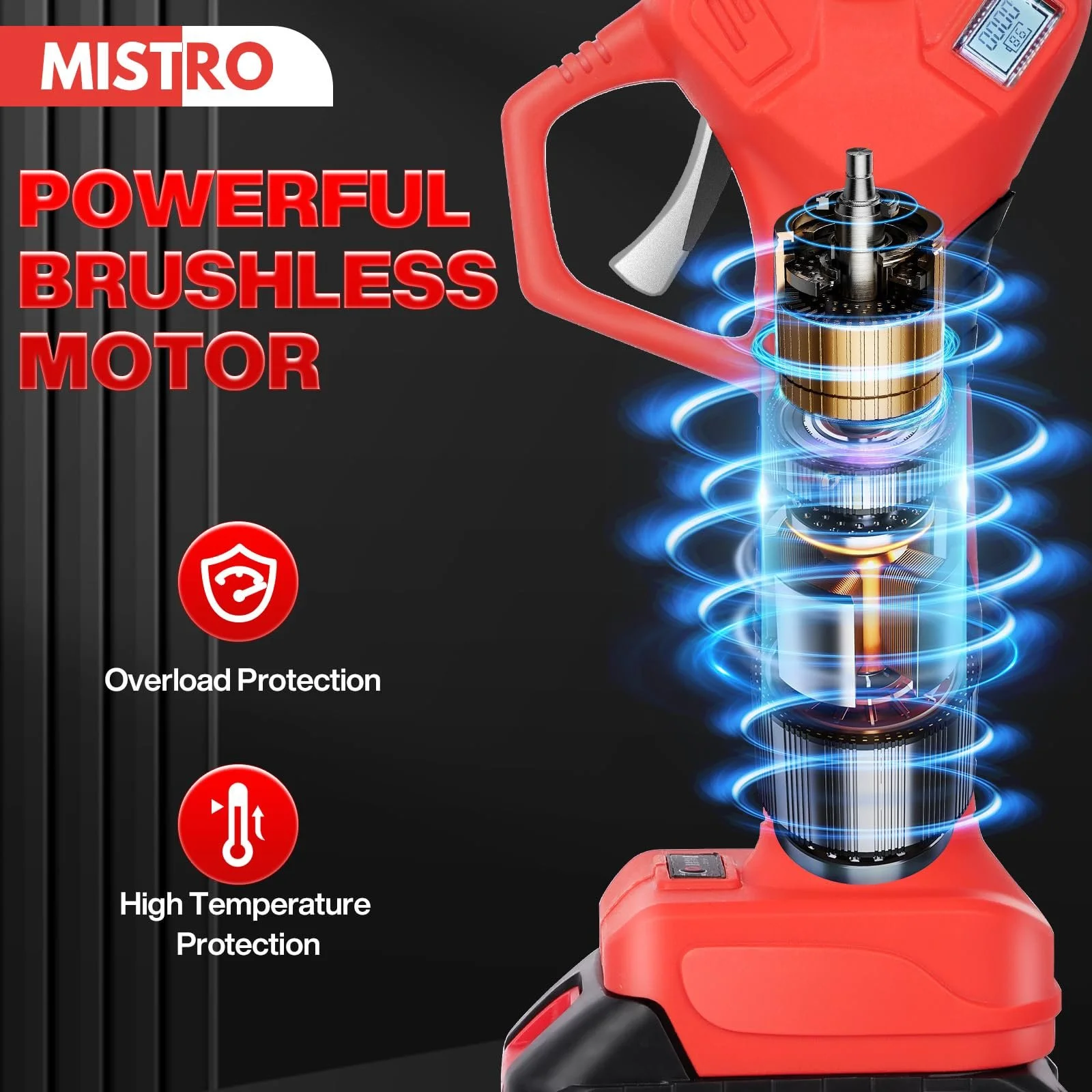 Акумуляторні сучкорізи MISTRO з лезами SK7 50 мм, портативні ріжучі ножиці з 2 акумуляторами 21 В, фото №4