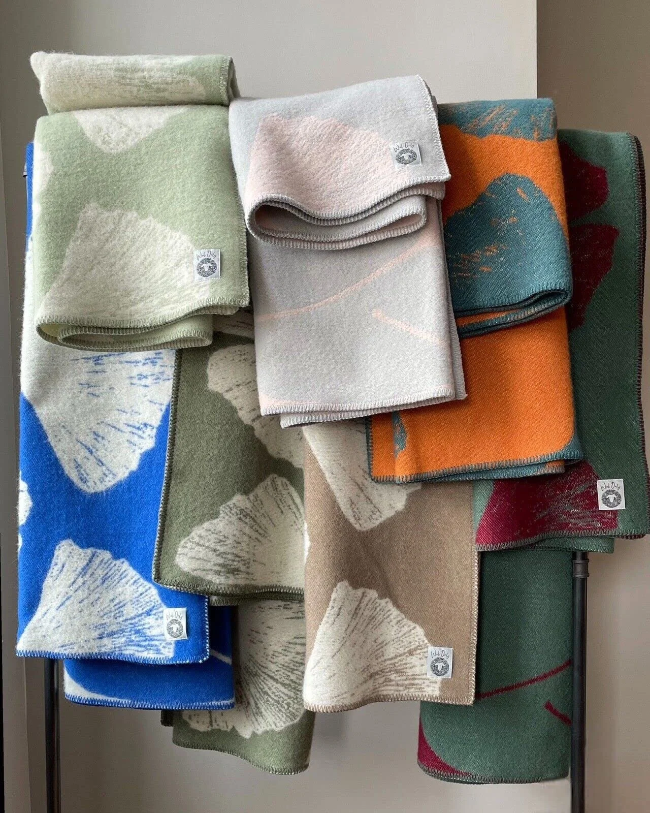 Плед JOWOLLINA Норвежская шерсть 130 x 200 см Гинкго Имбирный Бензин, фото №6