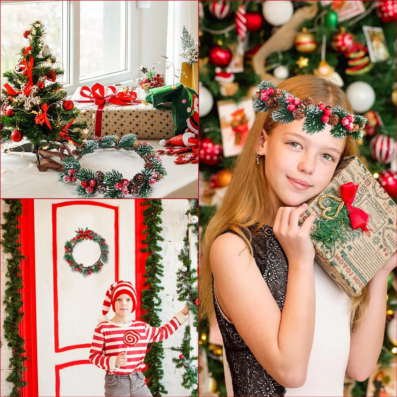 Вінок для волосся Квітковий Різдвяний, фото №2 Вінок для волосся Квітковий Різдвяний, фото №2