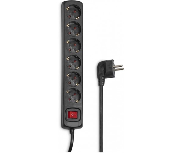 HAMA Фільтр-подовжувач мережевий 6хТип F 3х1.5мм2, 16А 5м чорний, фото №1 HAMA Фільтр-подовжувач мережевий 6хТип F 3х1.5мм2, 16А 5м чорний, фото №1