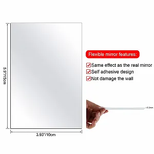 Дзеркальні наклейки Outus 30 штук гнучкі 15 x 10 см Сріблясті synthetic.ua - Фото 1