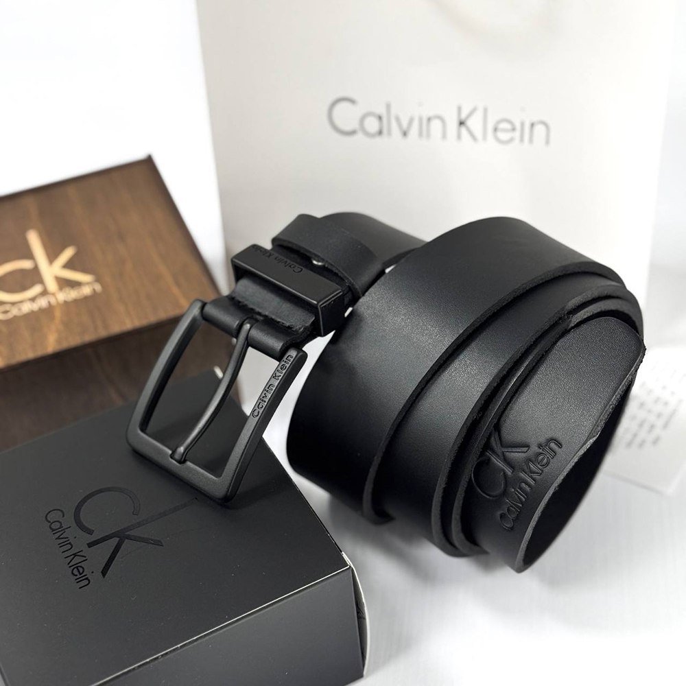 Чоловічий ремінь з натуральної шкіри брендовий Calvin Klein, фото №3