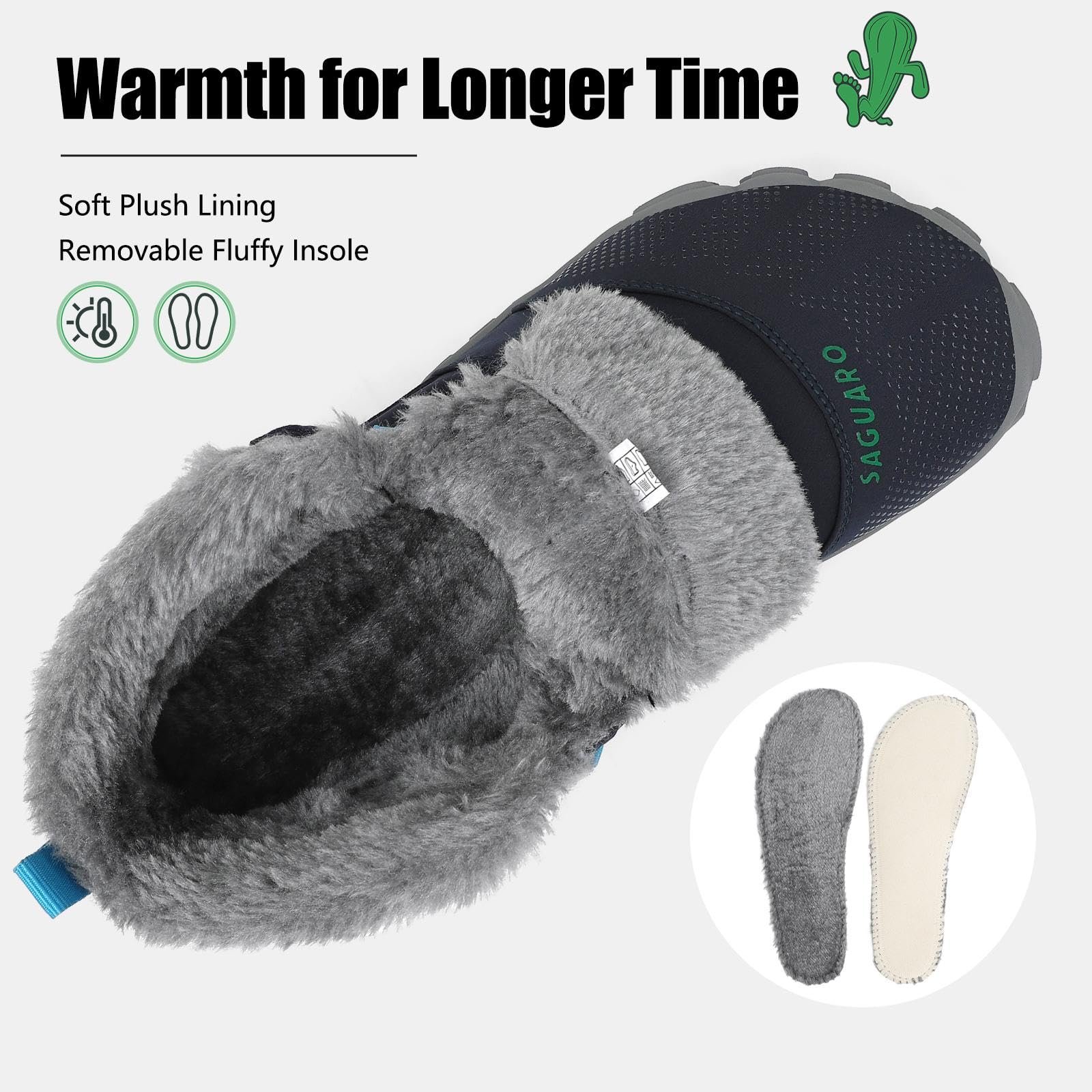 Обувь SAGUARO Barefoot, Мужские зимние ботинки на подкладке, Женские теплые зимние ботинки, фото №3