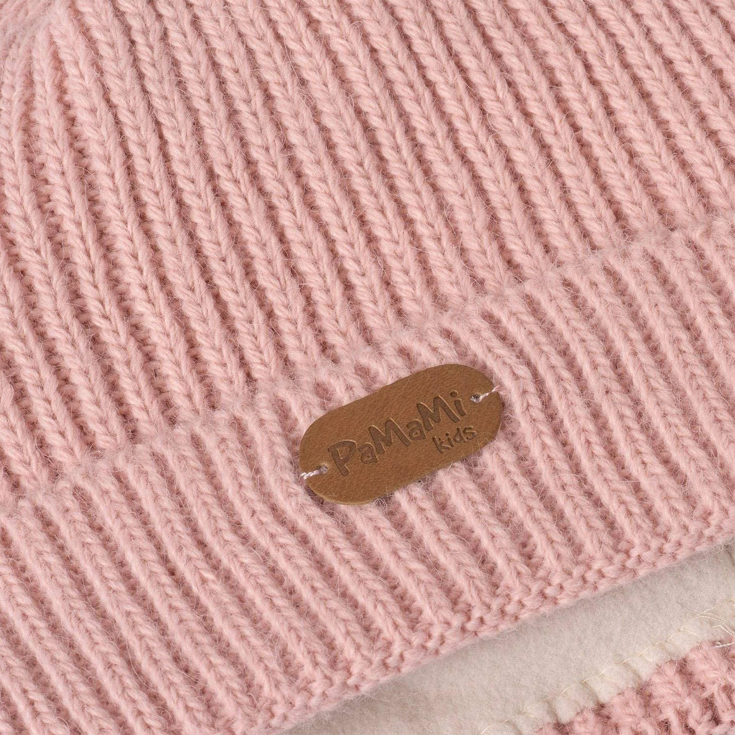 Вязаная Шапка PaMaMi с двумя помпонами для девочек, фото №4 Вязаная Шапка PaMaMi с двумя помпонами для девочек, фото №4