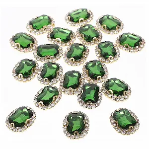 Пришивні стрази LALAFINA 20 шт. для ювелірних та модних аксесуарів, маленькі, зелені, для одягу, сумок, весільних суконь - Фото 1