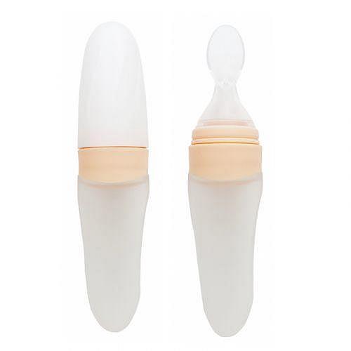 Силиконовая ложка-контейнер бежевая [tsi182197-ТSІ], фото №1