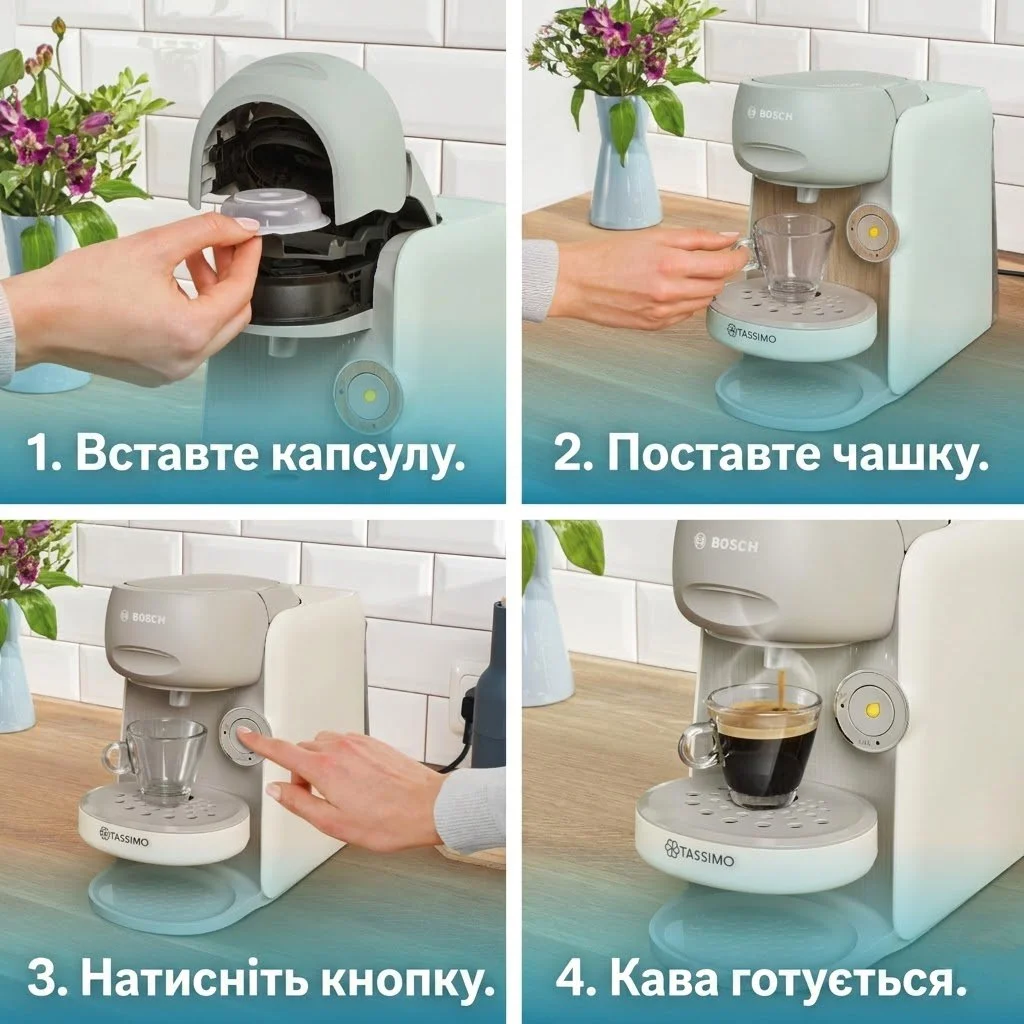 Капсульная кофеварка Bosch Tassimo Finesse TAS167P / 1400 Вт / Кремовая, фото №2