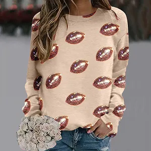 Женский свитшот Game Day Graphic 2025, спортивный, с круглым вырезом, Y2K, College Fashion, свободного кроя, тонкий, с рисунком, комфортный, осень synthetic.ua - Фото 1