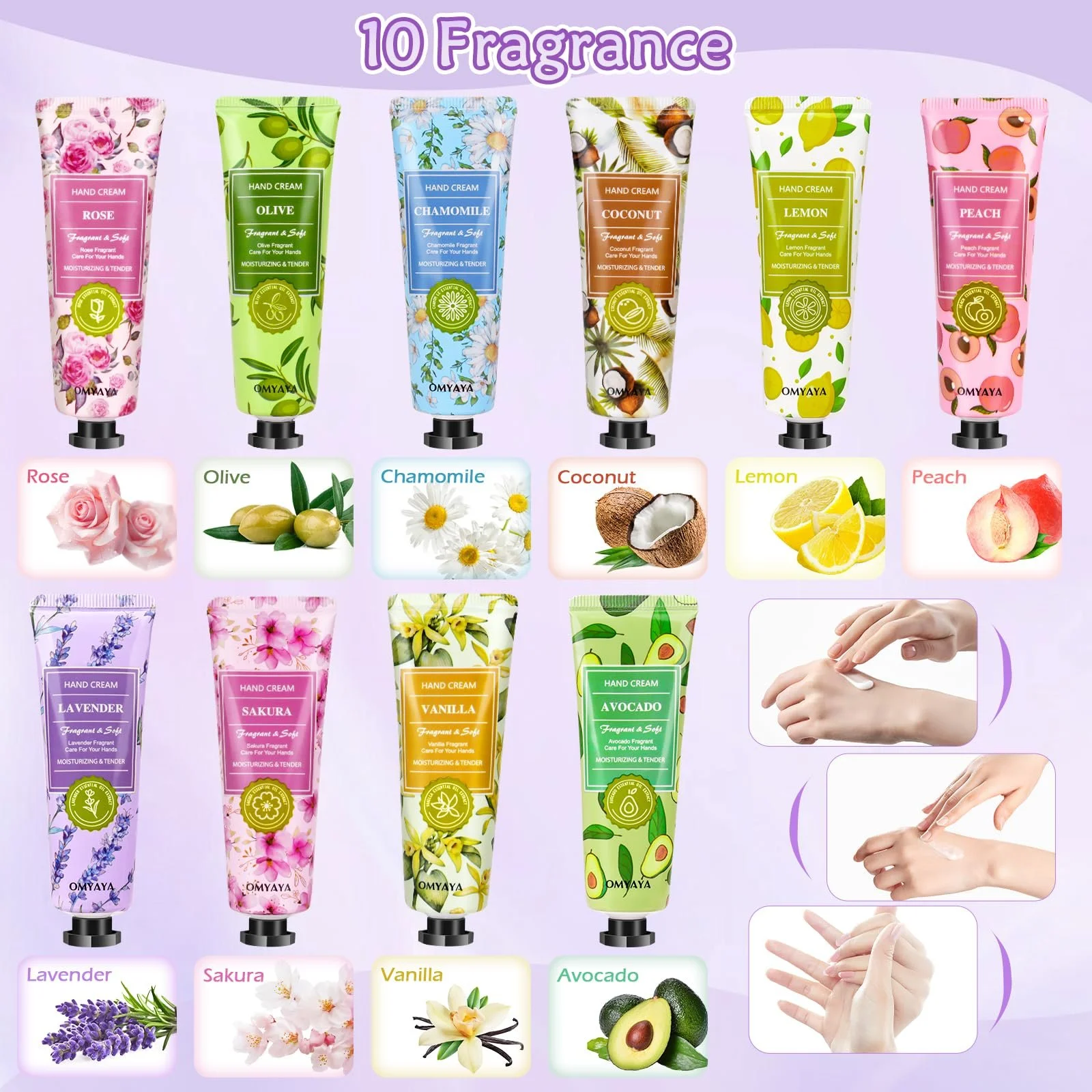 Набір кремів для рук, 60 шт, міні-набір кремів для рук, зволожуючий, фото №2