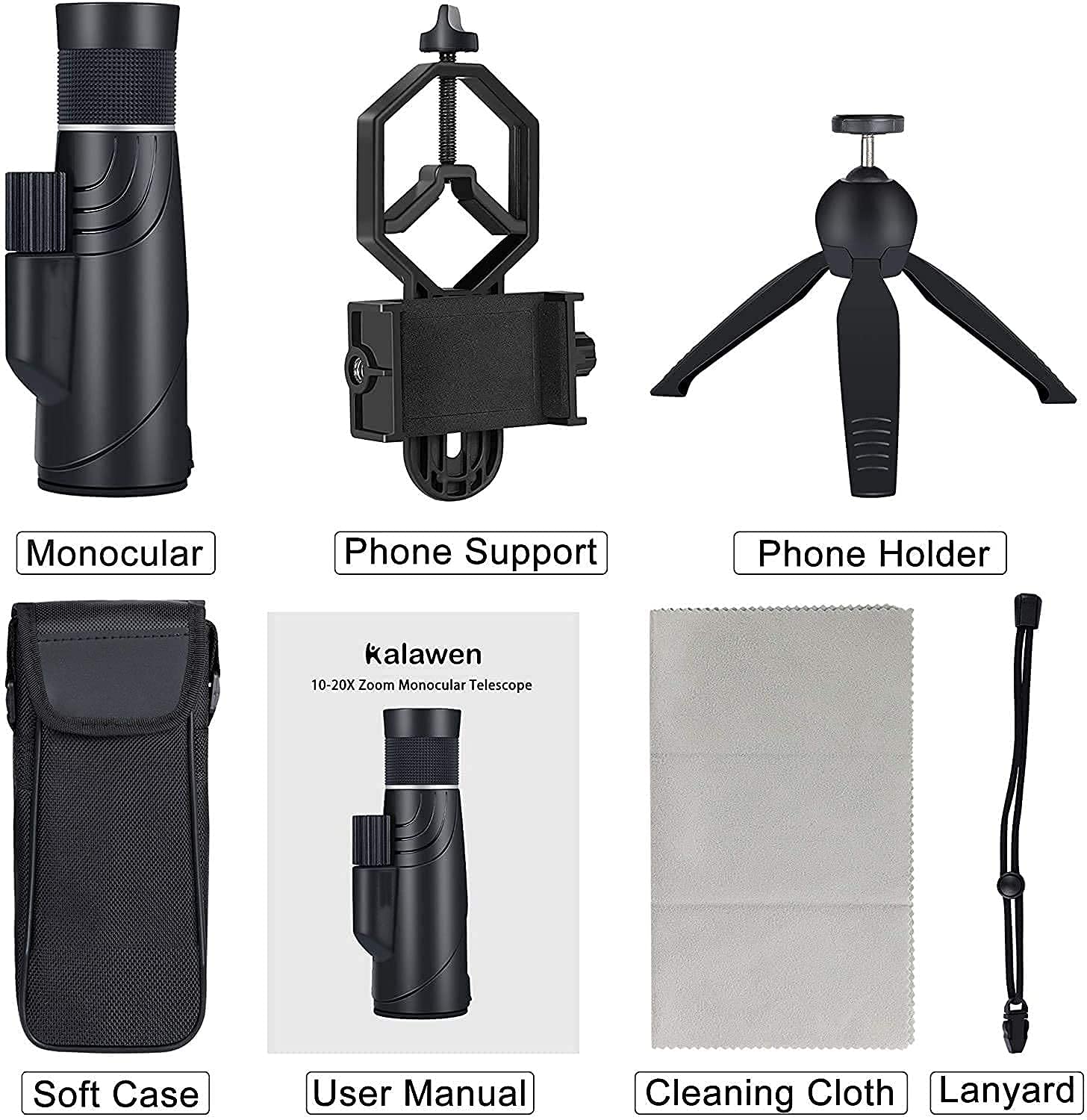 Монокуляр 20X50 Zoom Monocular Високопродуктивний Bak4 призма Водонепроникний з адаптером для смартфона та штативом, фото №6