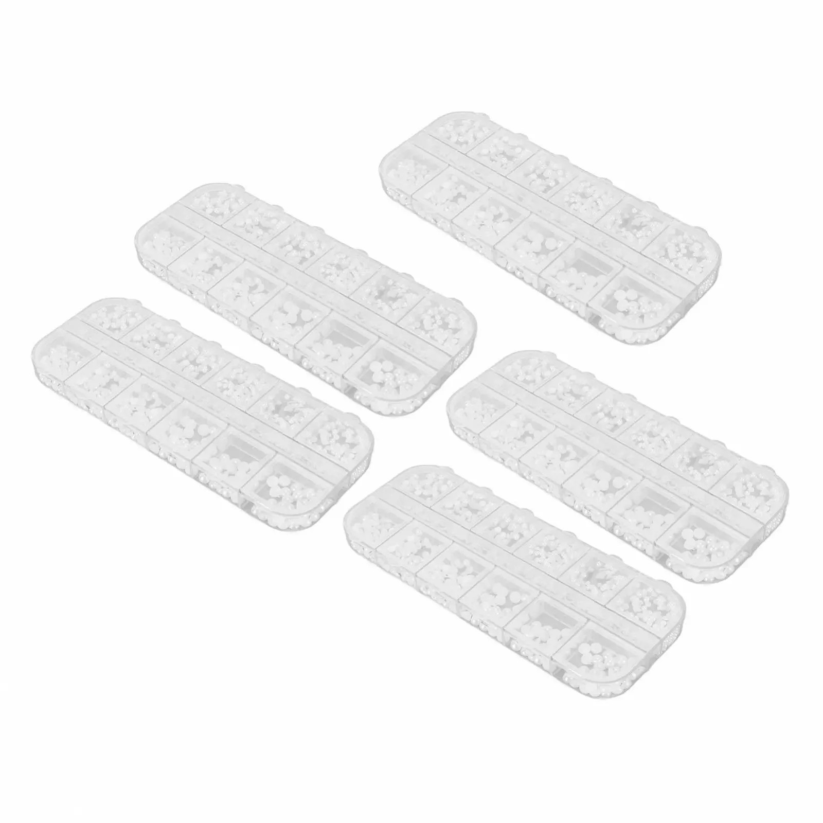 Жемчуг Полукруглый 3D дизайн ногтей 4 размера Пластик Плоская задняя часть Белый (5 шт.), фото №9