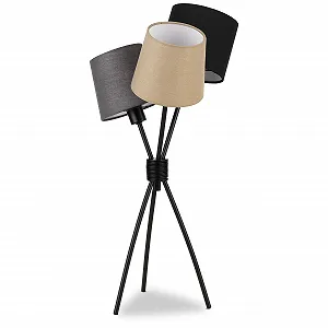 Настольная лампа REV Vintage 3 Linen Lampshades Black, Beige & Grey E14 H61 см synthetic.ua - Фото 1