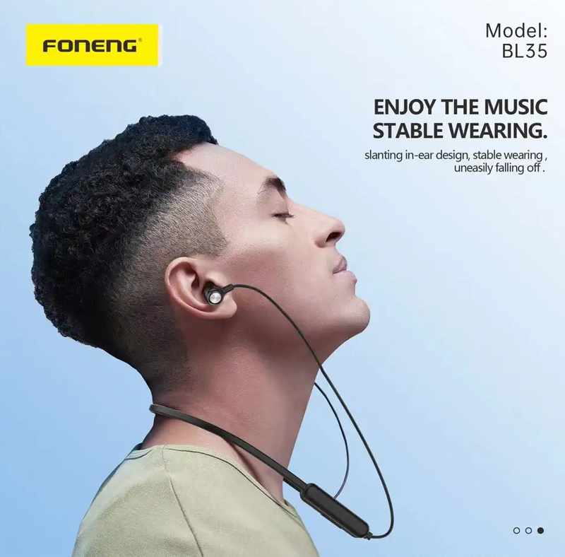 Беспроводные наушники на шею FONENG Sport Neckband BL35, фото №7 Беспроводные наушники на шею FONENG Sport Neckband BL35, фото №7