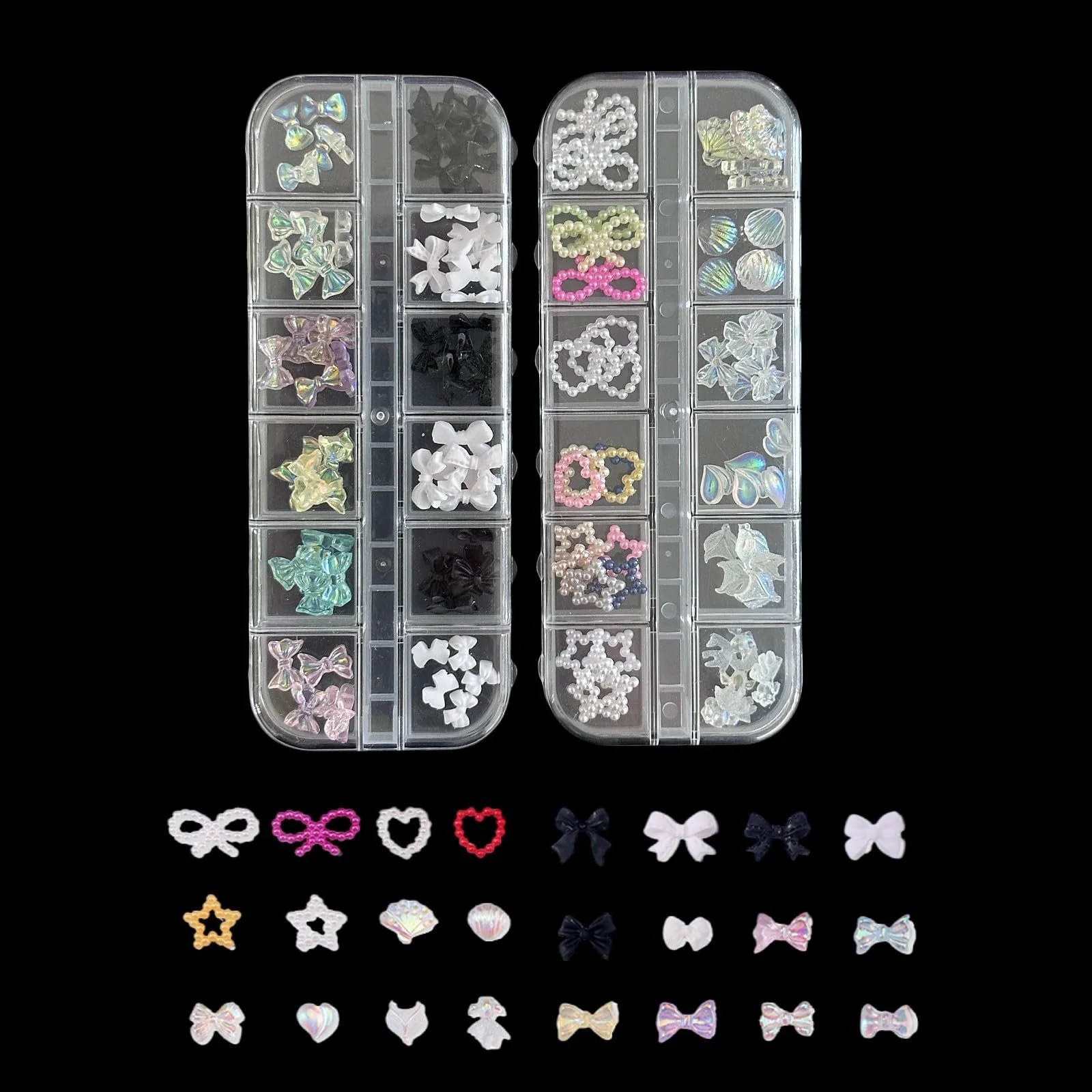 3D Прикраси для нігтів, 2 коробки Бантики, фото №1