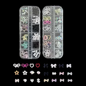 3D Прикраси для нігтів, 2 коробки Бантики - Фото 1