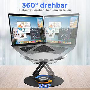 Подставка для ноутбука с вращающимся на 360

градусов круглым основанием, эргономичная подставка для ноутбука с регулируемой высотой, вентилируемая подставка для компьютера, прочный складной алюминиевый держатель для ноутбука для стола synthetic.ua - Фото 1