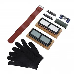 Набір точильних каменів 400/1000 та 3000/8000 Grit з направляючою та рукавичками synthetic.ua - Фото 1