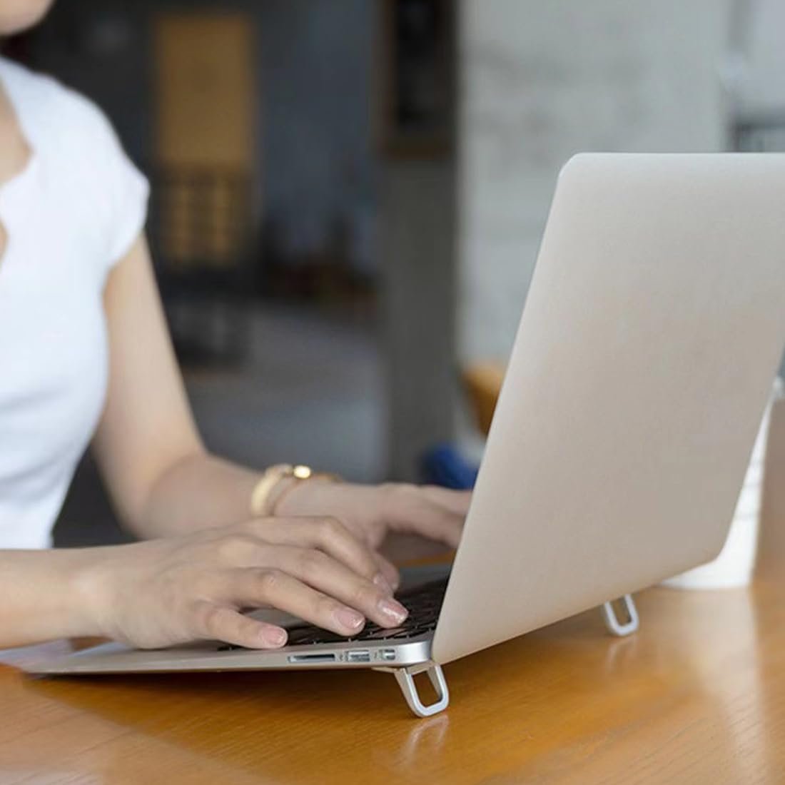 Подставка для ноутбука Мини (4 шт.) Металл, складная, регулируемая, противоскользящая, фото №4