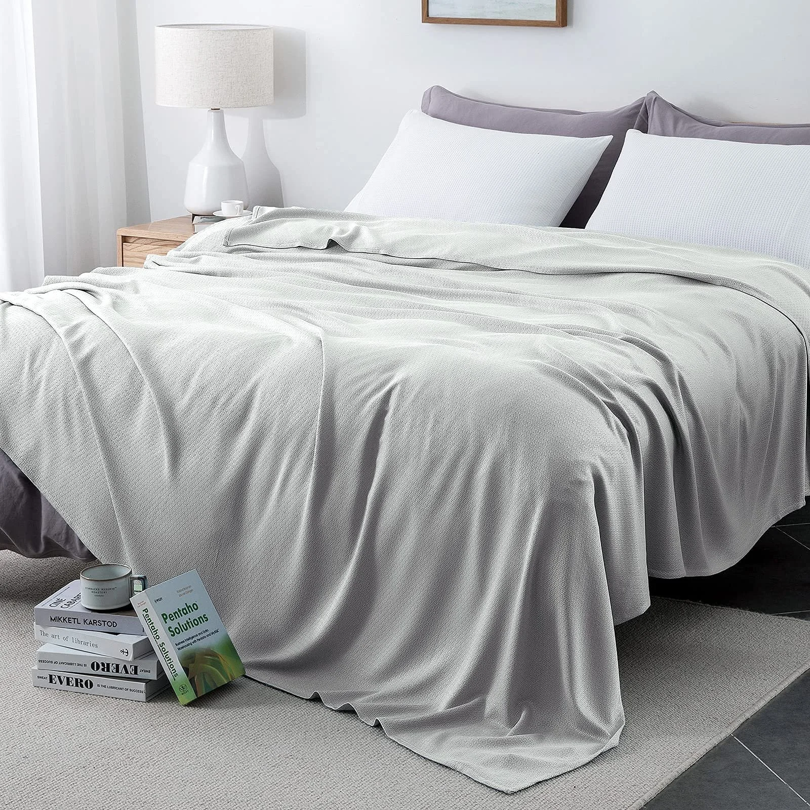 Покривало Luxear Охолоджуюча з бамбукового волокна 150x200 см Сірий, фото №5