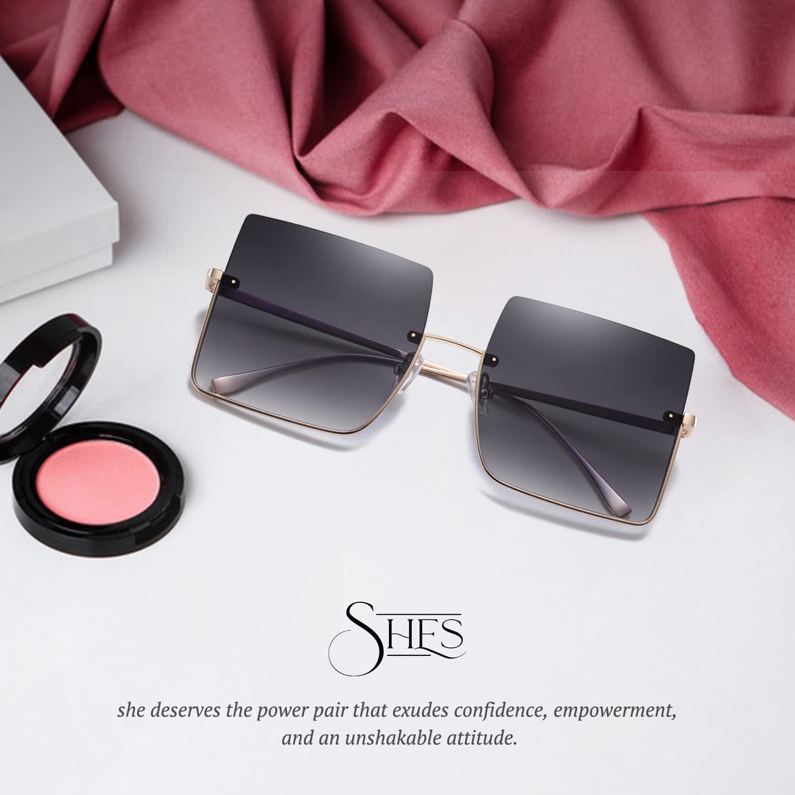 Солнцезащитные квадратные очки SHES SH3103, фото №4