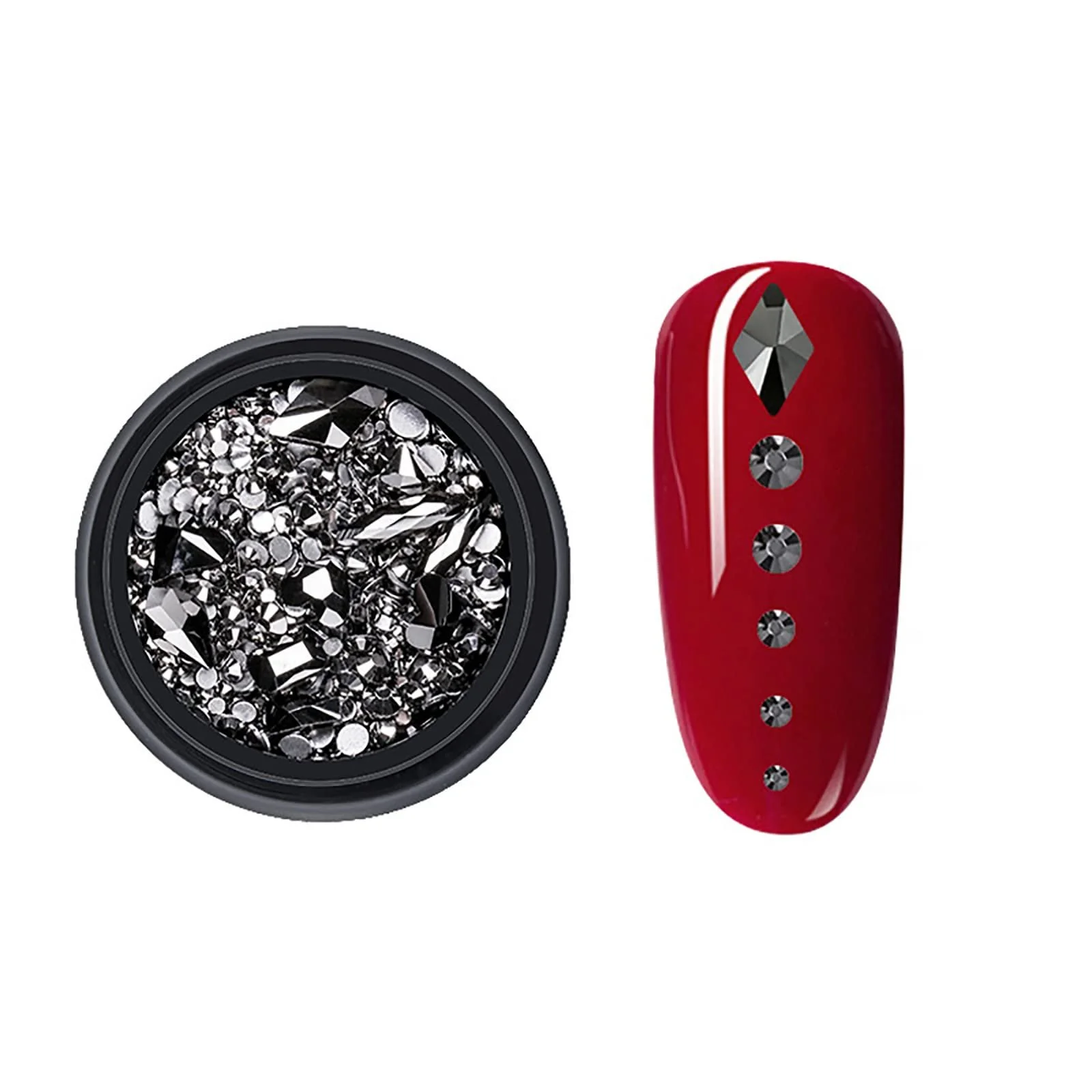 Стразы для ногтей Разные формы и размеры Серебряный, фото №1