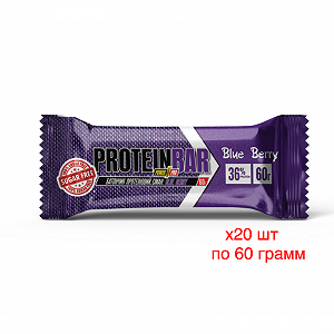 Блок Батончиков Power Pro 36% Sugar Free (Без сахара) , 60 грамм Ягоды 20х60 грамм - Фото 1