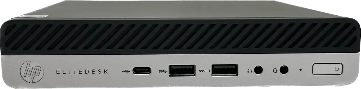 Міні ПК HP EliteDesk 705 G4 / AMD Ryzen 5 PRO 2400GE / RAM 8GB / SSD 256GB / 1 x LAN / Wi-Fi 5 / Windows 11 Pro / Чорний, фото №1