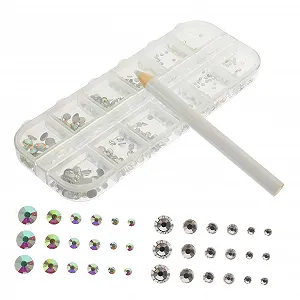 Стрази для нігтів minkissy 3 набори Камені для манікюру Білий synthetic.ua - Фото 1