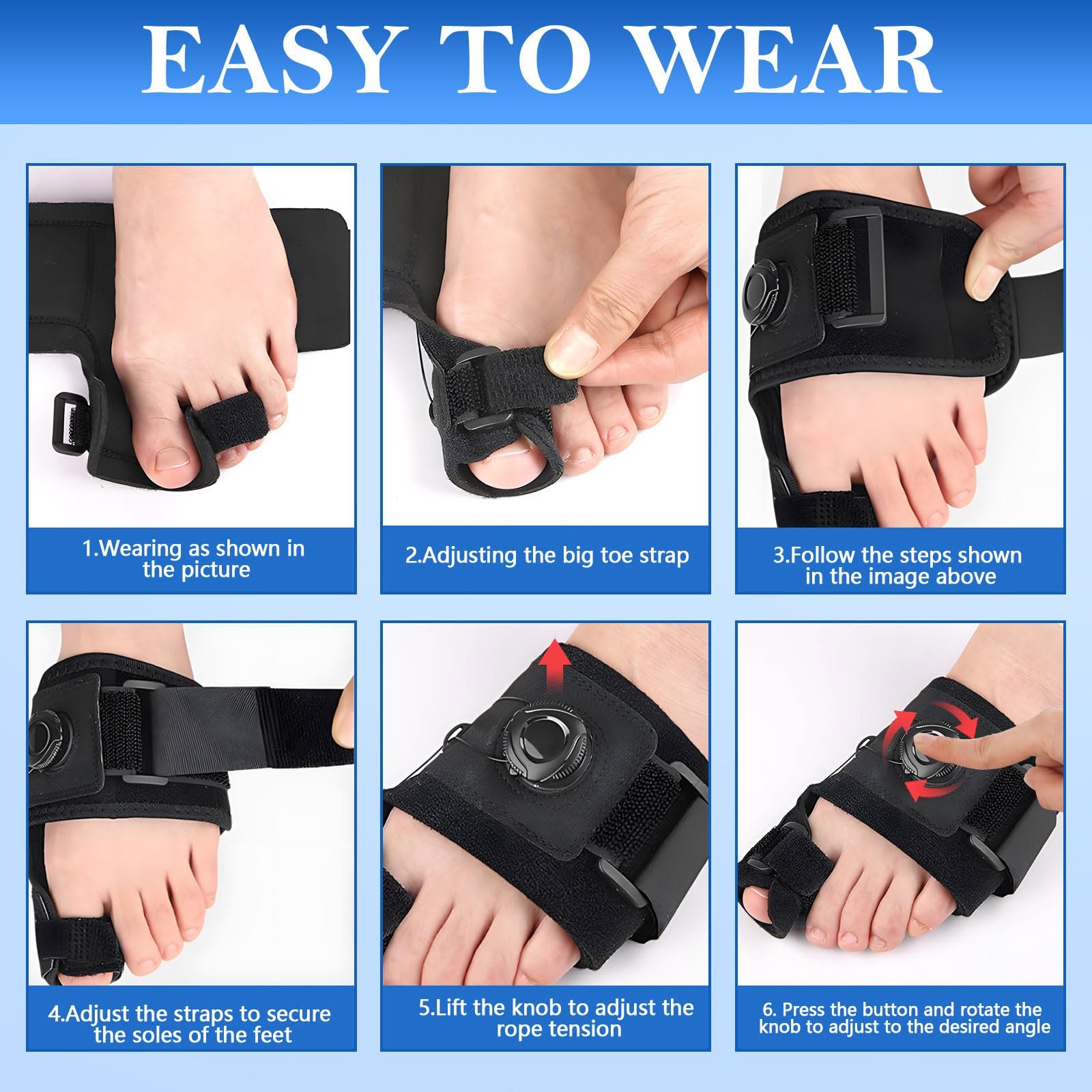 Коректор великого пальця стопи з 2 силіконовими роздільниками для пальців Шина, фото №5