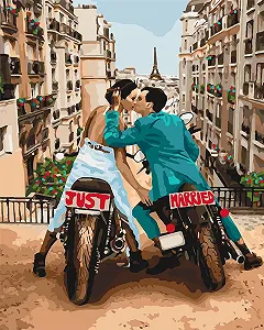 KH4656 Картина-розцвітання Любов у великому місті Без коробки - Фото 1