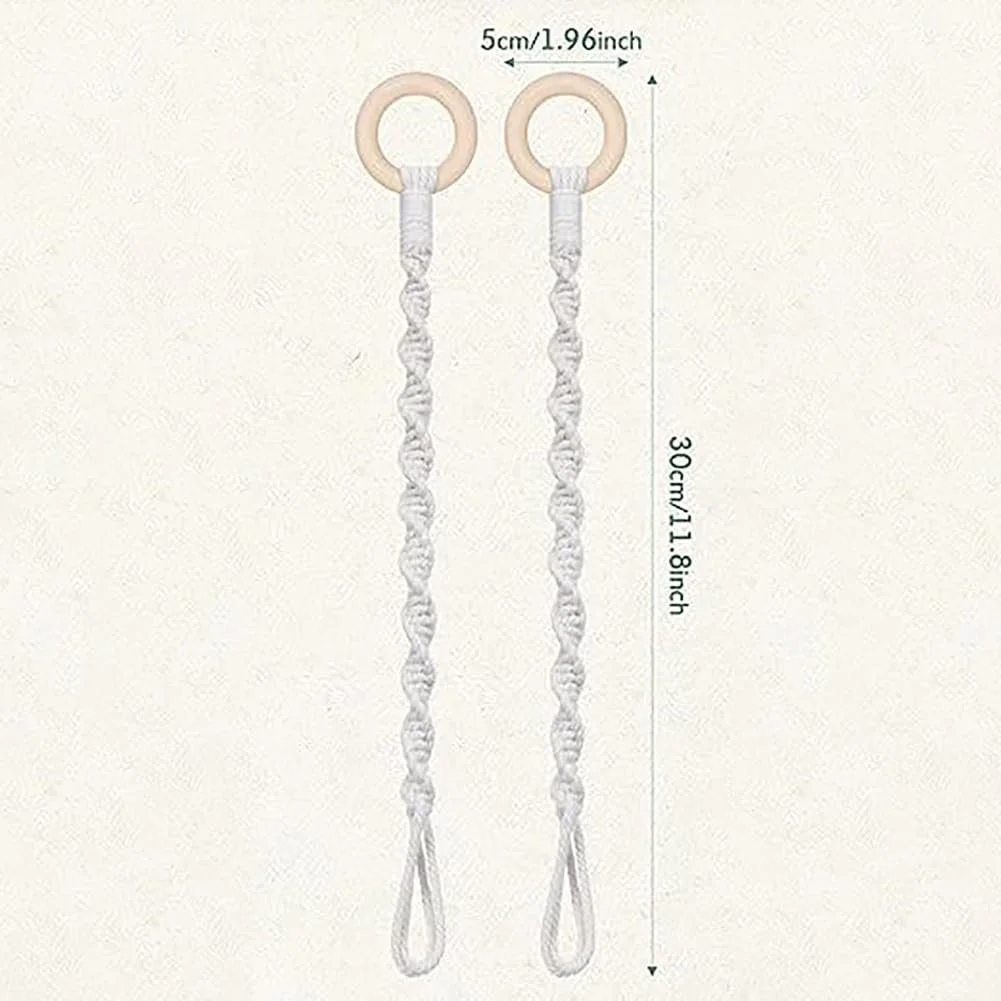 Удлинители для подвесов для растений 6 штук макраме плетеные ручной работы с деревянным кольцом, фото №3