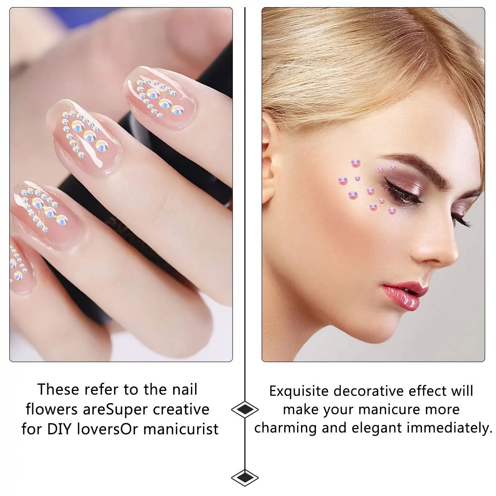 Стрази для нігтів Ciieeo Плоскі для початківців DIY прикраси Манікюрні діаманти, фото №7