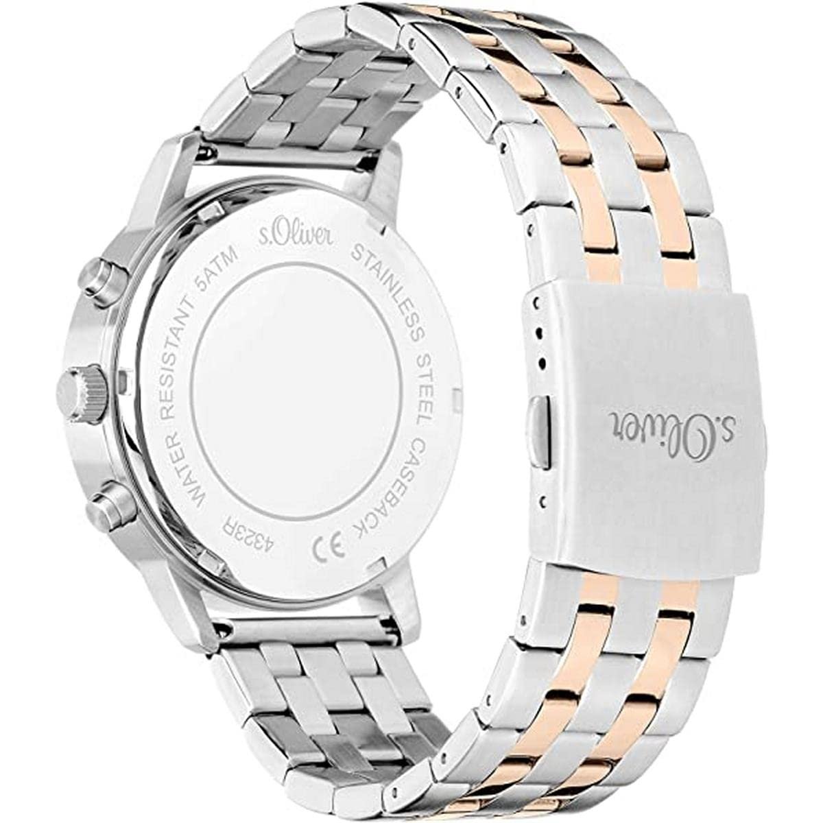 Женские часы s.Oliver Кварцевые Аналоговые Нержавеющая сталь серебряный / белый, фото №3