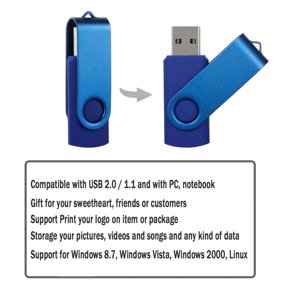 USB-флеш-накопитель EASTBULL 8GB USB 2.0 (комплект 5 шт) Разноцветный, фото №5 USB-флеш-накопитель EASTBULL 8GB USB 2.0 (комплект 5 шт) Разноцветный, фото №5