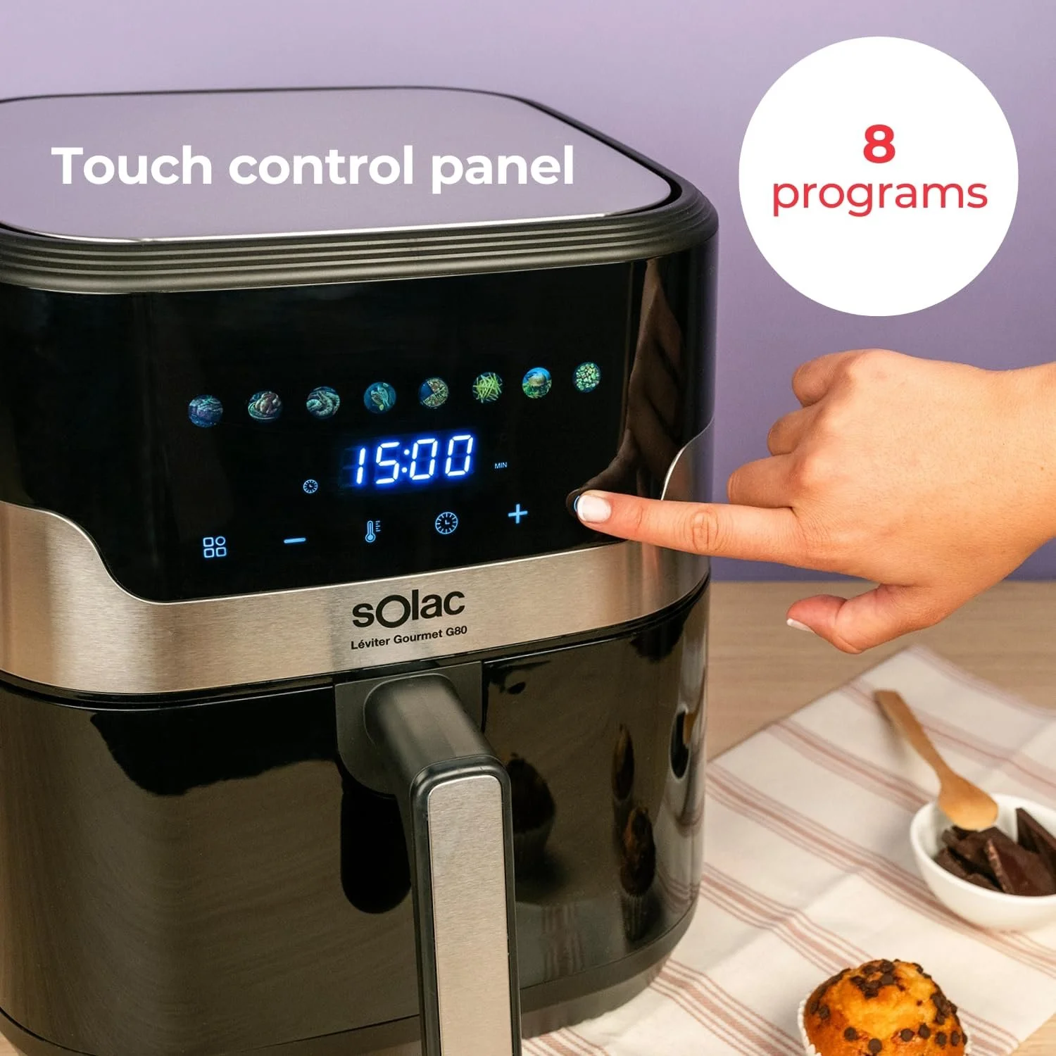 Мультипіч Solac Léviter Gourmet G80 8 л 1700 Вт 8 програм, фото №3 Мультипіч Solac Léviter Gourmet G80 8 л 1700 Вт 8 програм, фото №3