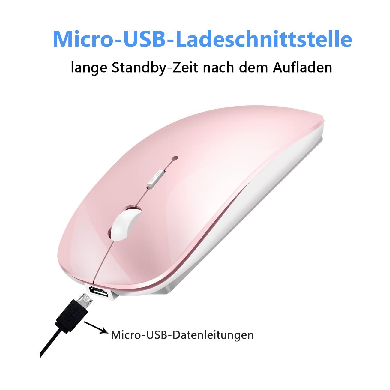 Мышь LEAPEST Беспроводная Bluetooth Розовая, фото №3