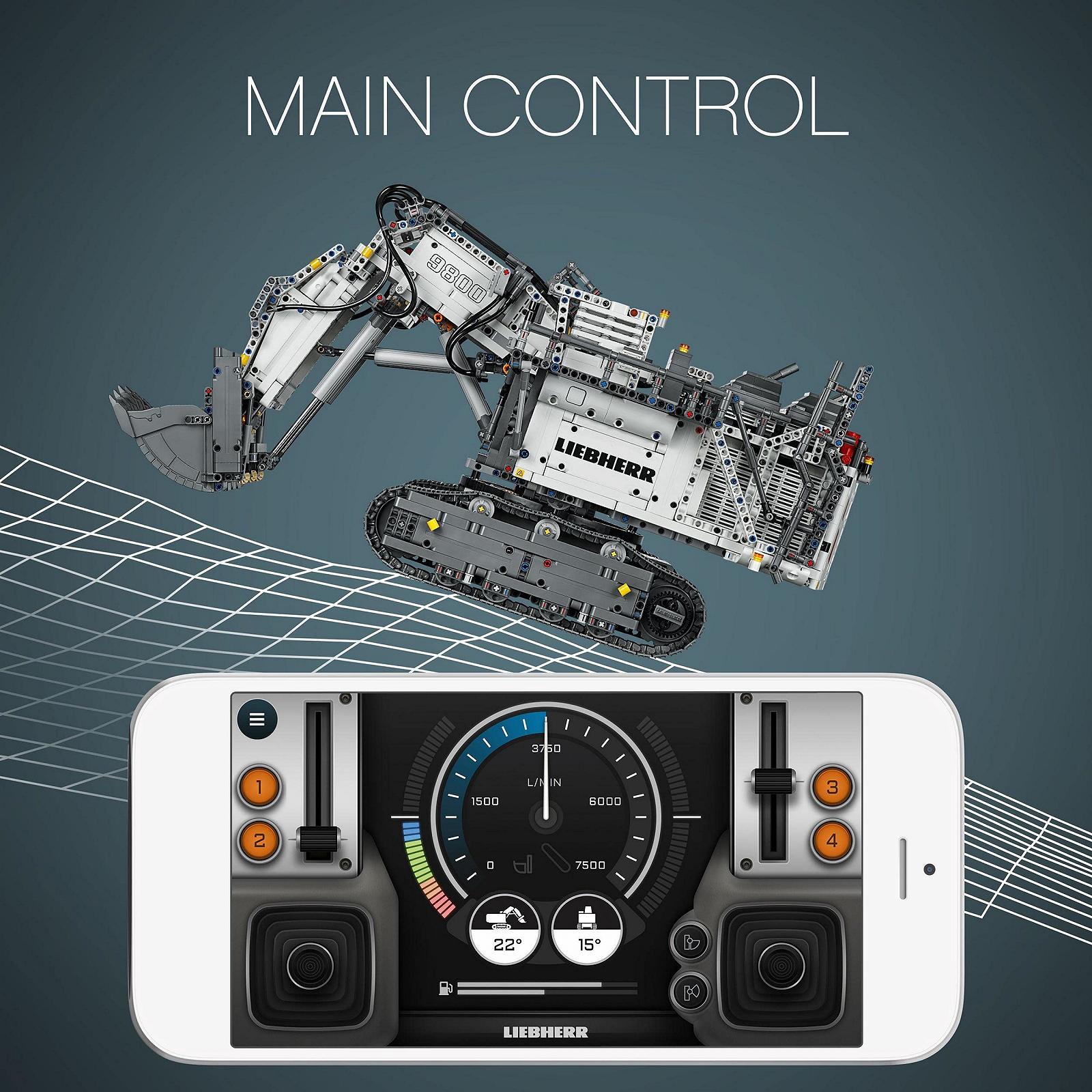 Іграшка-конструктор Lego Technic 42100 Liebherr Excavator R 9800 керована через додаток, фото №3