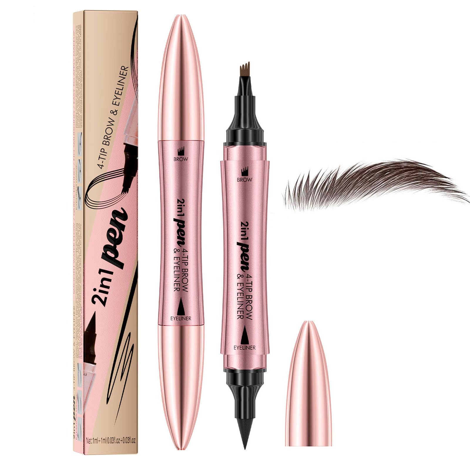 Олівець для брів 3D Magic Micro 4 Fork Tip Waterproof Deep Coffee Colour, фото №1