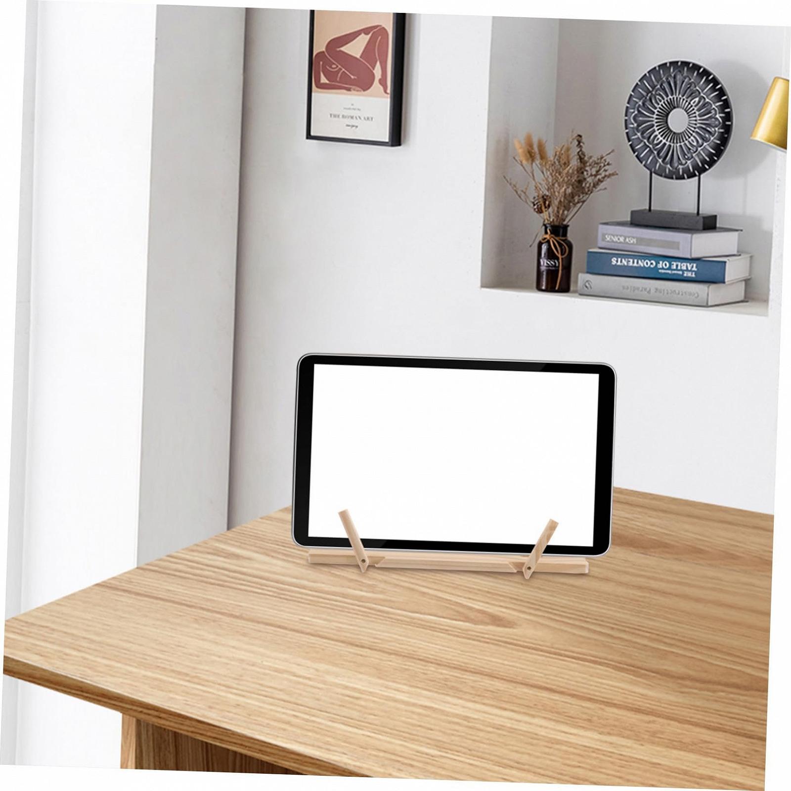 Регулируемая деревянная подставка для книг с боковыми зажимами, складная подставка для чтения для планшетов, ноутбуков, кулинарных книг, эргономичная подставка для ноутбука с функцией охлаждения и компактным дизайном, фото №5