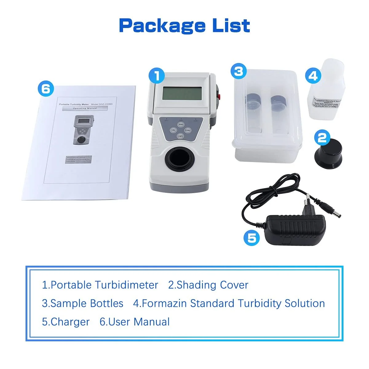 Турбидиметр BriSunshine ‎CH057Q 0-200 NTU Белый, фото №8