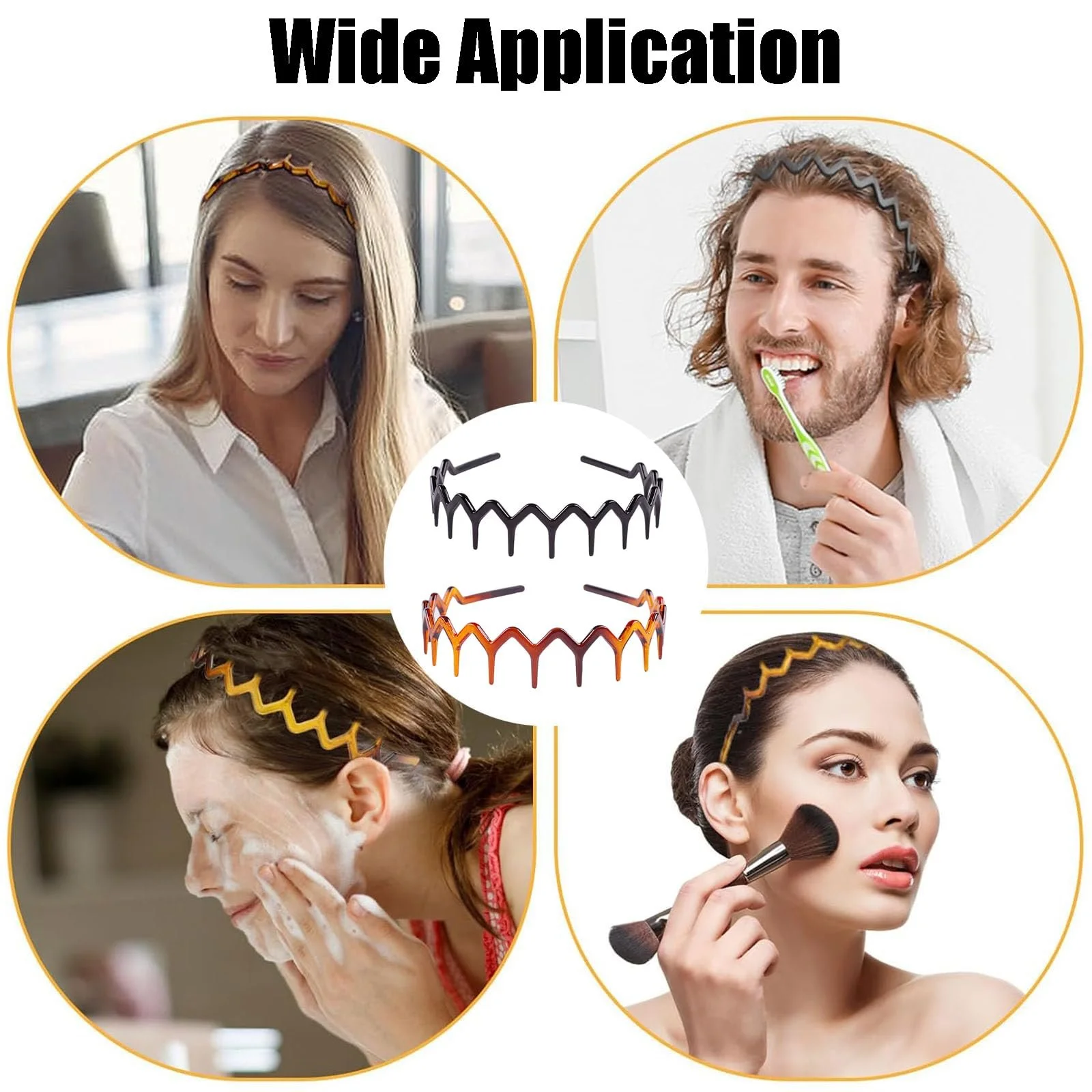 Обруч для волос зигзаг, 4 шт, фото №4