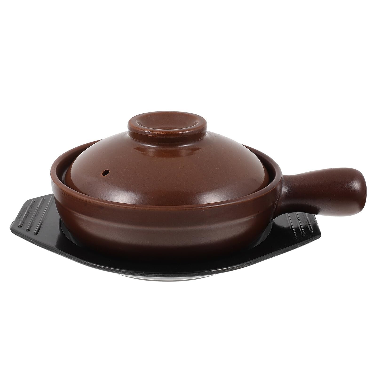 Керамічний Ківш для тушкування з ручкою Термостійкий, з плоским дном, фото №1